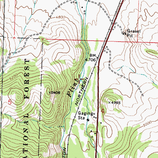 Topographic Map of Boulder Creek, MT