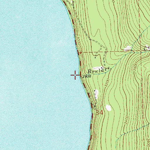 Topographic Map of Boulder Creek, MT