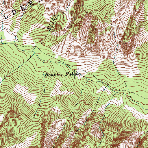 Topographic Map of Boulder Falls, MT