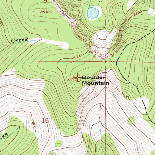 Topographic Map of Boulder Mountain, MT