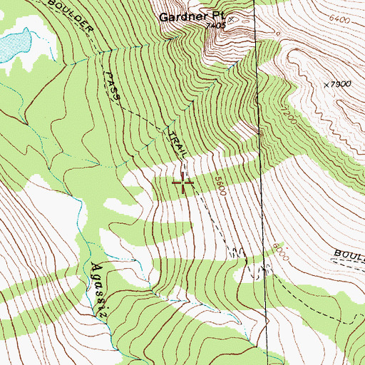 Topographic Map of Boulder Pass Trail, MT