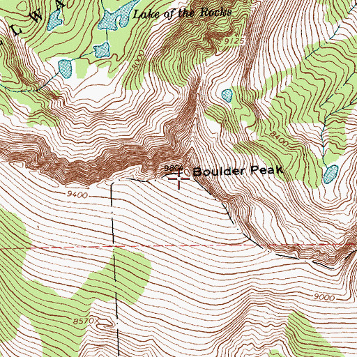 Topographic Map of Boulder Peak, MT