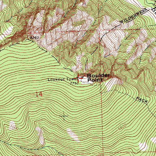Topographic Map of Boulder Point, MT