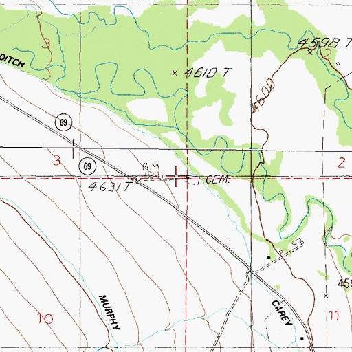 Topographic Map of Boulder Valley Church, MT