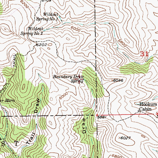 Topographic Map of Boundary Draw Spring, MT