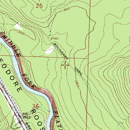 Topographic Map of Boundary Trail, MT