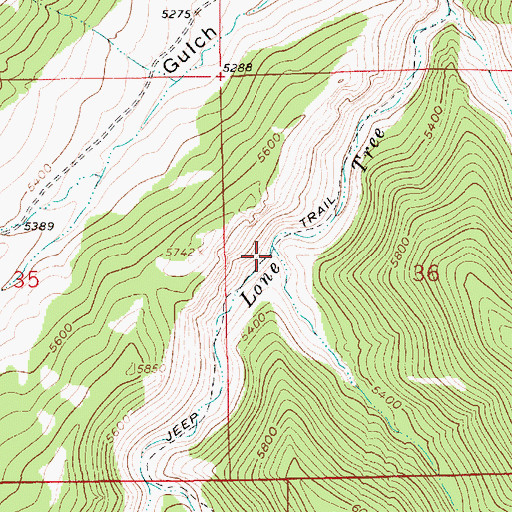 Topographic Map of Bower Gulch, MT