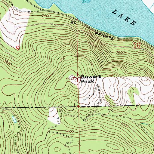 Topographic Map of Bowers Peak, MT