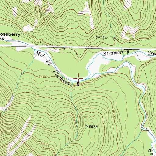Topographic Map of Bowl Creek, MT