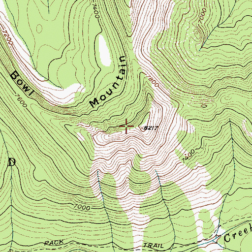 Topographic Map of Bowl Mountain, MT