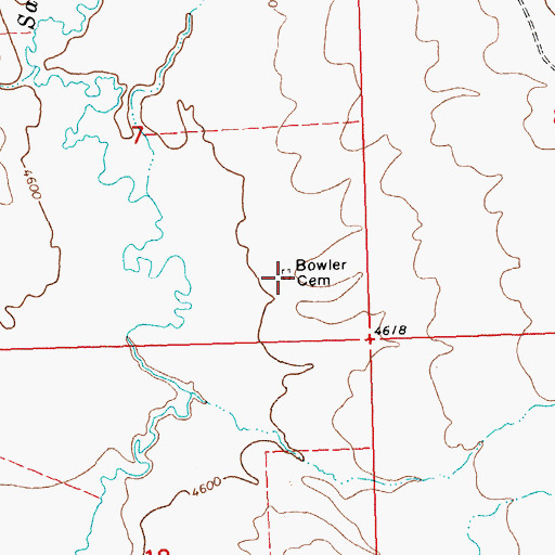 Topographic Map of Bowler Cemetery, MT