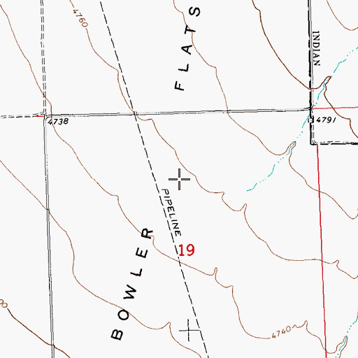 Topographic Map of Bowler Flats, MT