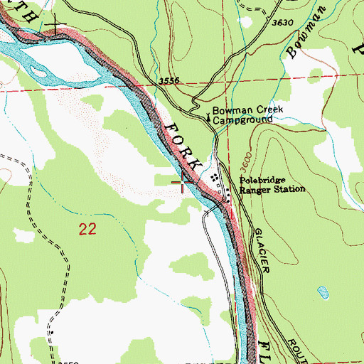 Topographic Map of Bowman Creek, MT