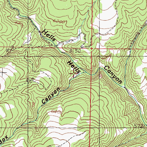 Topographic Map of Box Canyon, MT