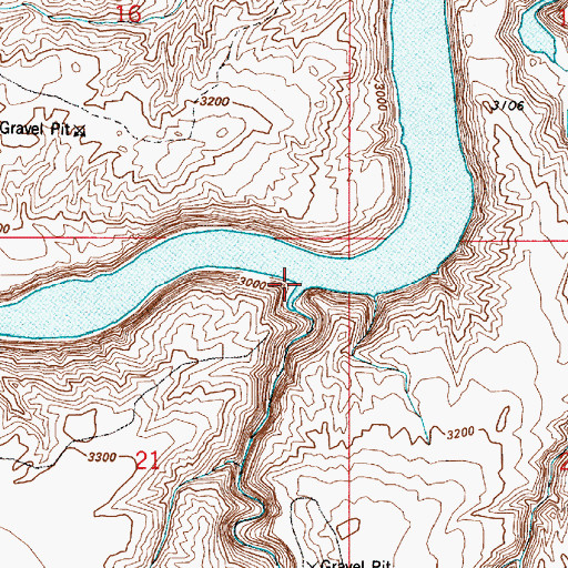 Topographic Map of Box Elder Creek, MT