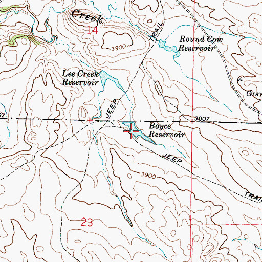 Topographic Map of Boyce Reservoir, MT