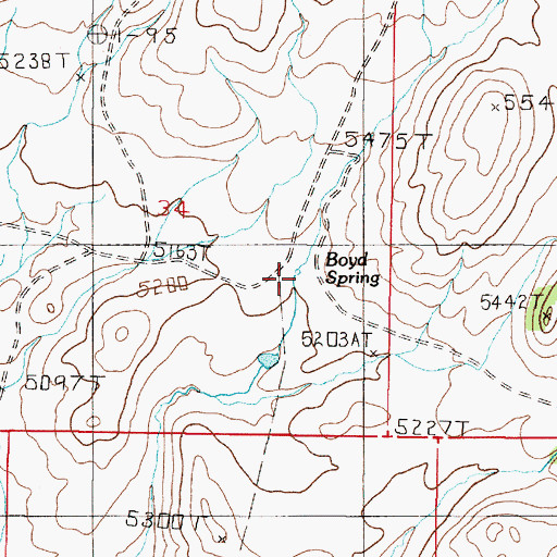 Topographic Map of Boyd Spring, MT