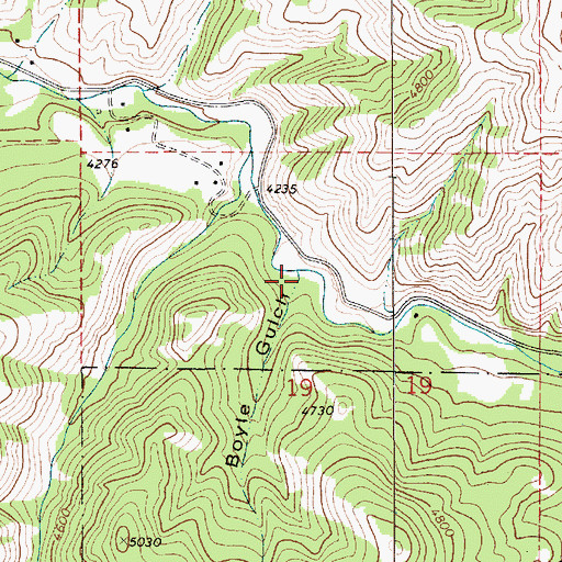Topographic Map of Boyle Gulch, MT