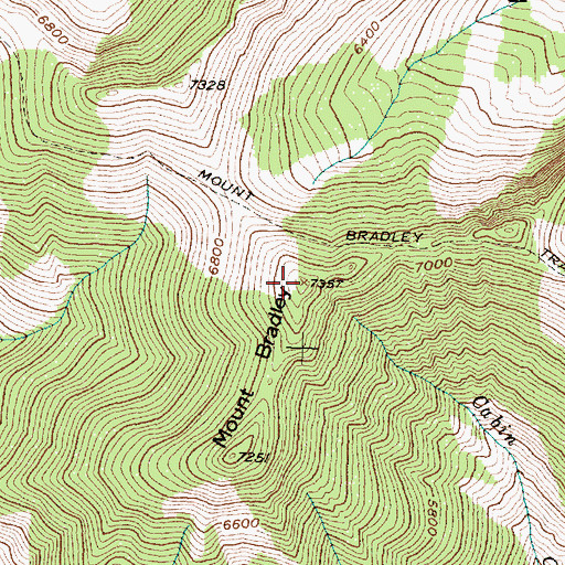 Topographic Map of Mount Bradley, MT