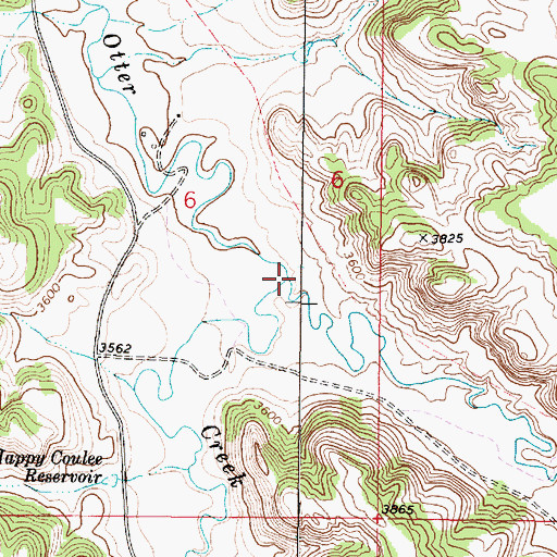 Topographic Map of Bradshaw Creek, MT