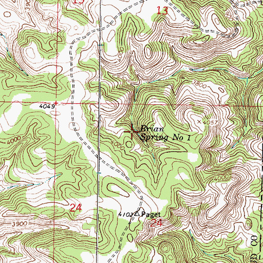 Topographic Map of Brain Spring Number One, MT