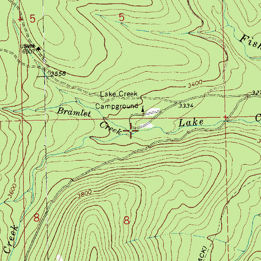 Topographic Map of Bramlet Creek, MT