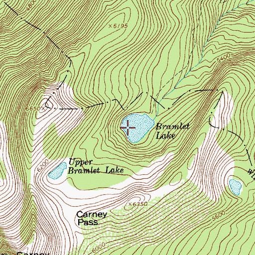 Topographic Map of Bramlet Lake, MT