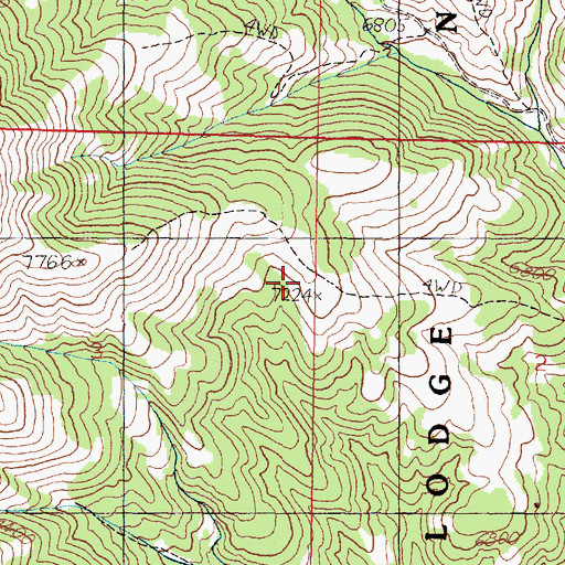 Topographic Map of Brazil Pack Trail, MT