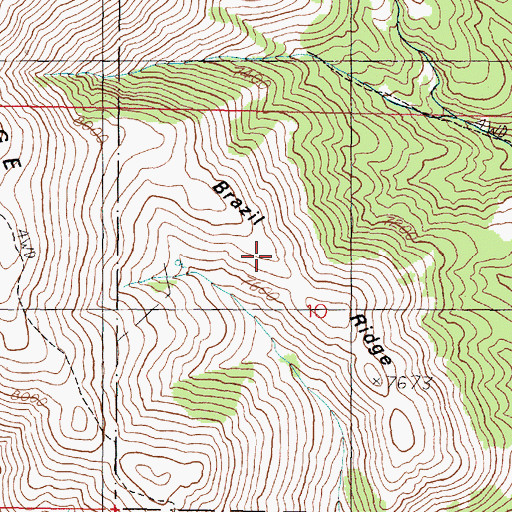Topographic Map of Brazil Ridge, MT