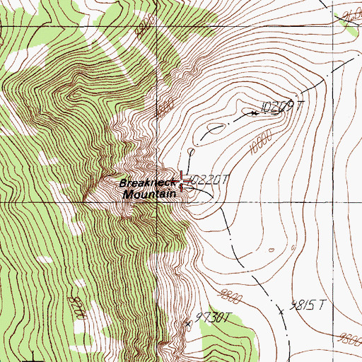Topographic Map of Breakneck Mountain, MT