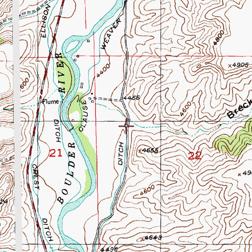 Topographic Map of Breck Gulch, MT