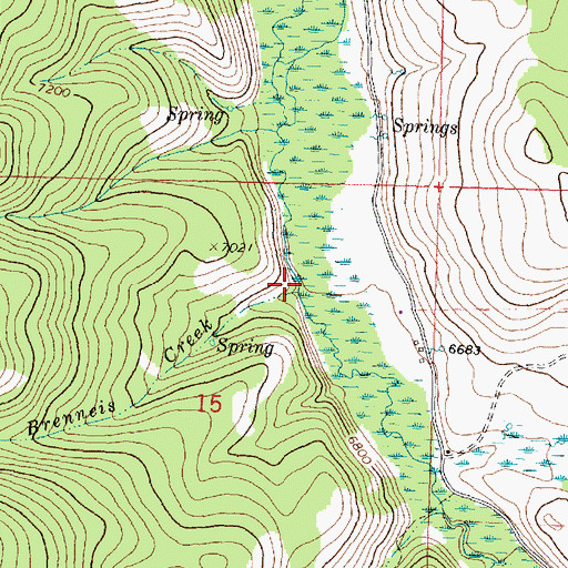 Topographic Map of Brenneis Creek, MT