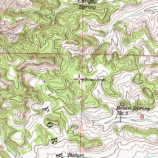 Topographic Map of Brian Well, MT