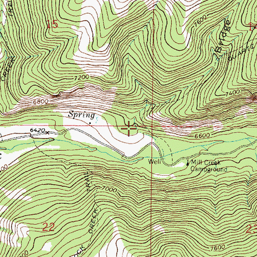 Topographic Map of Bridge Canyon, MT