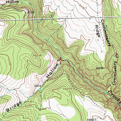 Topographic Map of Bridge Hollow, MT