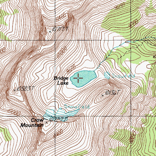 Topographic Map of Bridge Lake, MT