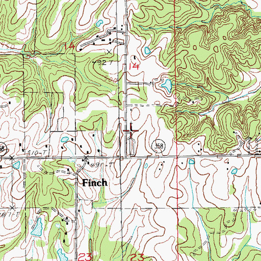 Topographic Map of Pleasant Grove Baptist Church, AR