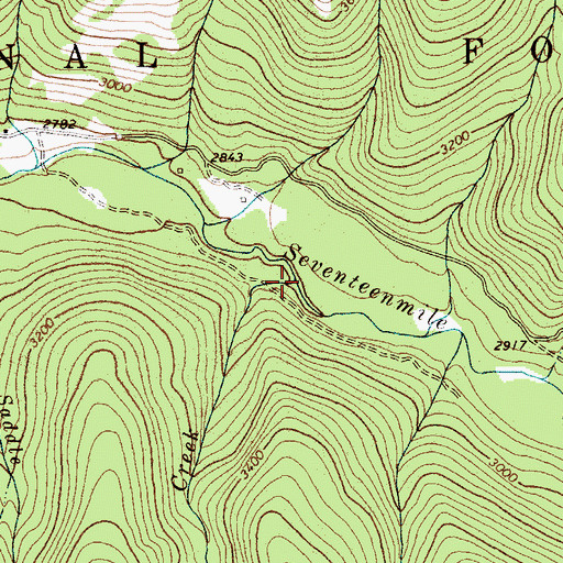 Topographic Map of Bridle Creek, MT