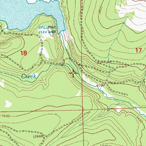 Topographic Map of Briggs Creek, MT