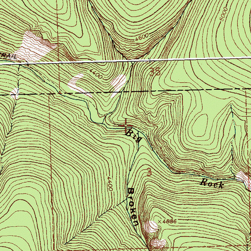 Topographic Map of Broken Nose Gulch, MT
