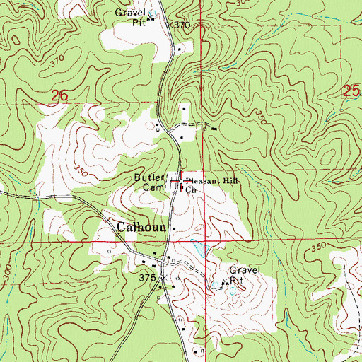 Topographic Map of Pleasant Hill Baptist Church, AR
