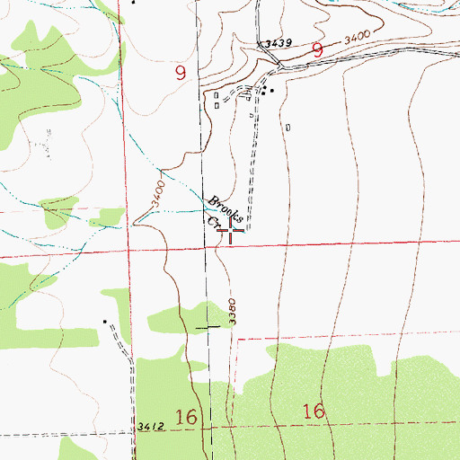Topographic Map of Brooks Creek, MT