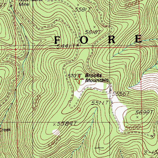 Topographic Map of Brooks Mountain, MT