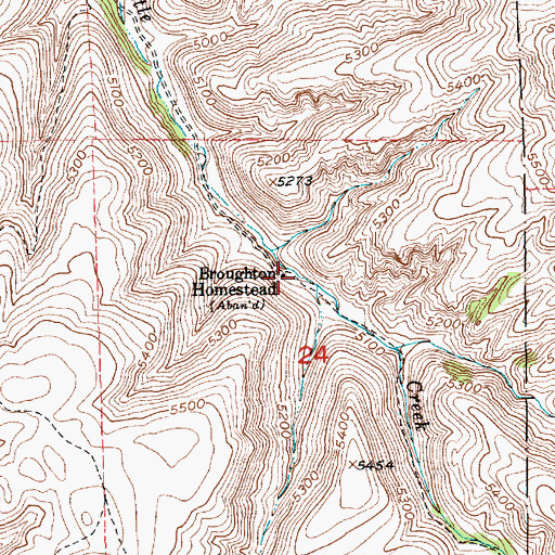Topographic Map of Broughton Homestead, MT