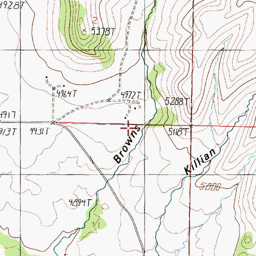 Topographic Map of Browns Gulch, MT