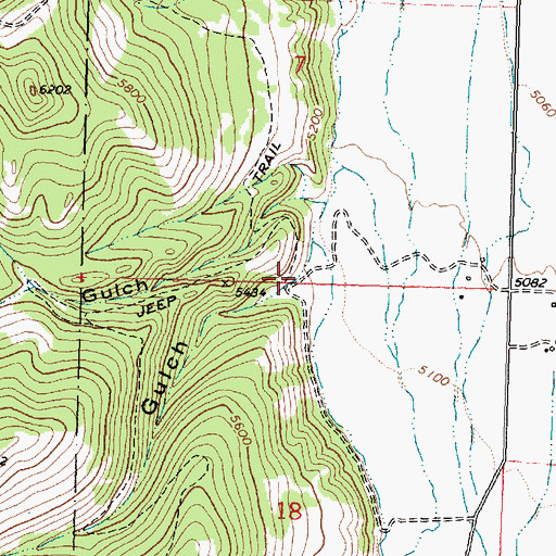 Topographic Map of Browns Gulch, MT