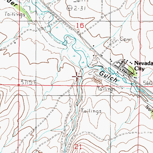 Topographic Map of Browns Gulch, MT