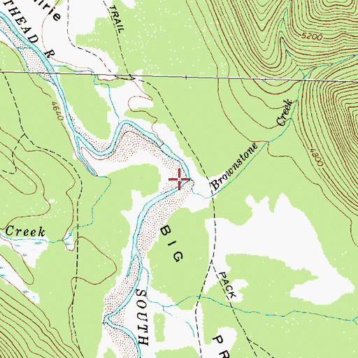 Topographic Map of Brownstone Creek, MT