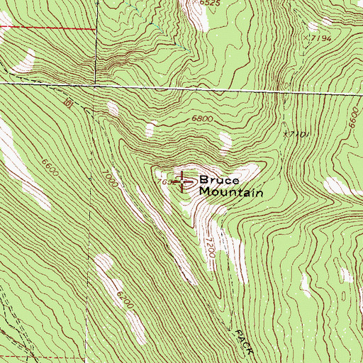 Topographic Map of Bruce Mountain, MT