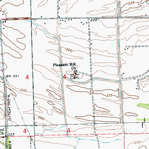 Topographic Map of Pleasant Hill Church, AR